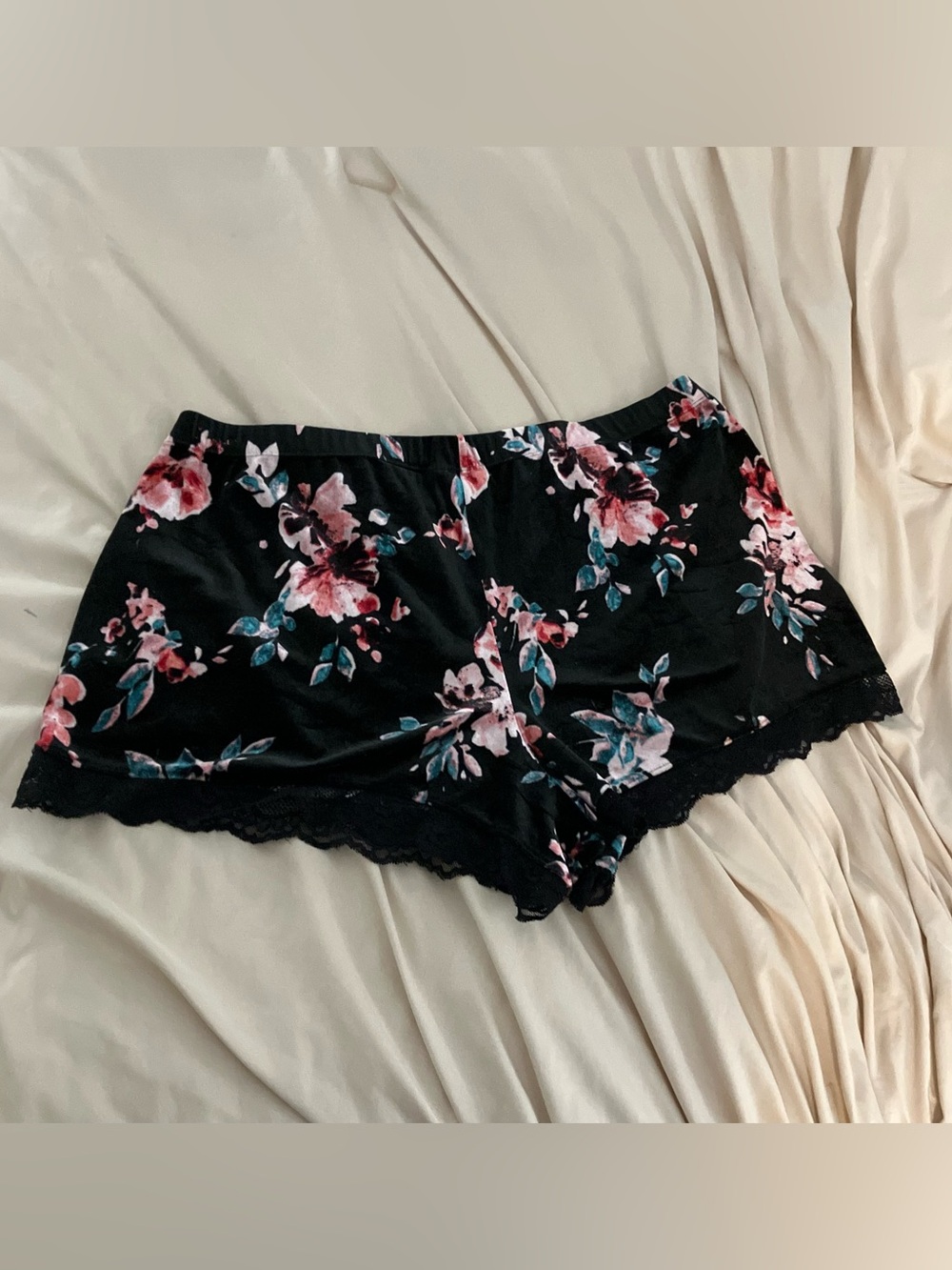 INC International Concepts Intimates Velvet Floral Pajama Shorts - Size XL